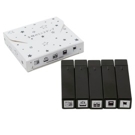 Taiyo Tomer techoset6a-002 Fine Color Stamper Notebook Mini Stamp Penetrating Stamp 5 Pieces Plan Black
