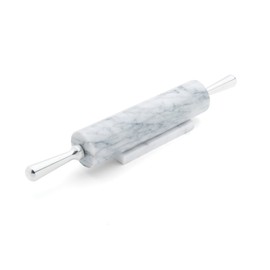Fox Run 8648 Marble Rolling Pin and Base with Aluminum Handles, 2.5 x 17.5 x 3 inches, White