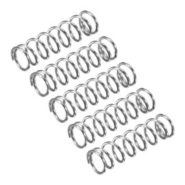 sourcing map Compression Spring, 5Pcs 304 Stainless Steel, 7mm OD, 0.8mm Wire Size, 25mm Free Length, Silver Tone