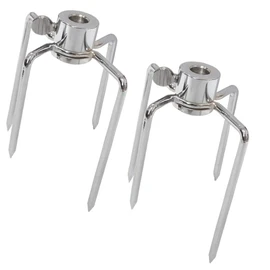 4 Pack Stainless Steel 304 Grill Rotisserie Meat Forks Set- Fits 5/16" Square and 3/8" Round Hexagon Spit Rods for rotisserie kit for Gas Charcoal Grill