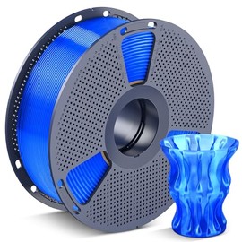 SUNLU 3D Printer Filament, Neatly Wound PLA Filament 1.75 mm, Dimensional Accuracy +/- 0.02mm, Fit Most FDM 3D Printers, 1kg Spool (2.2lbs), 330 Meters, Transparent 3D Printing Filament, Clear Blue