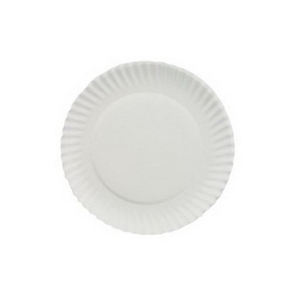 AJM PP6GREWH 6" Diameter, White Color, Green Label Uncoated Paper Plate - Pack Of 1000 (2 X Pack of 1000)