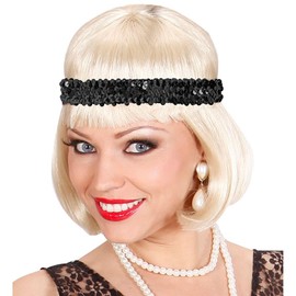 W WIDMANN MILANO Party Fashion Widmann - Pailletten Stirnband, Damen, 20er Jahre, Accessoire, Kostüm, Karneval, Mottoparty