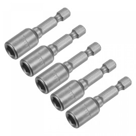 uxcell Quick-Change Nut Driver Bit, 1/4" Hex Shank 7mm Magnetic Nut Setter Drill Bits, 1.89" Length, Metric 5 Pcs
