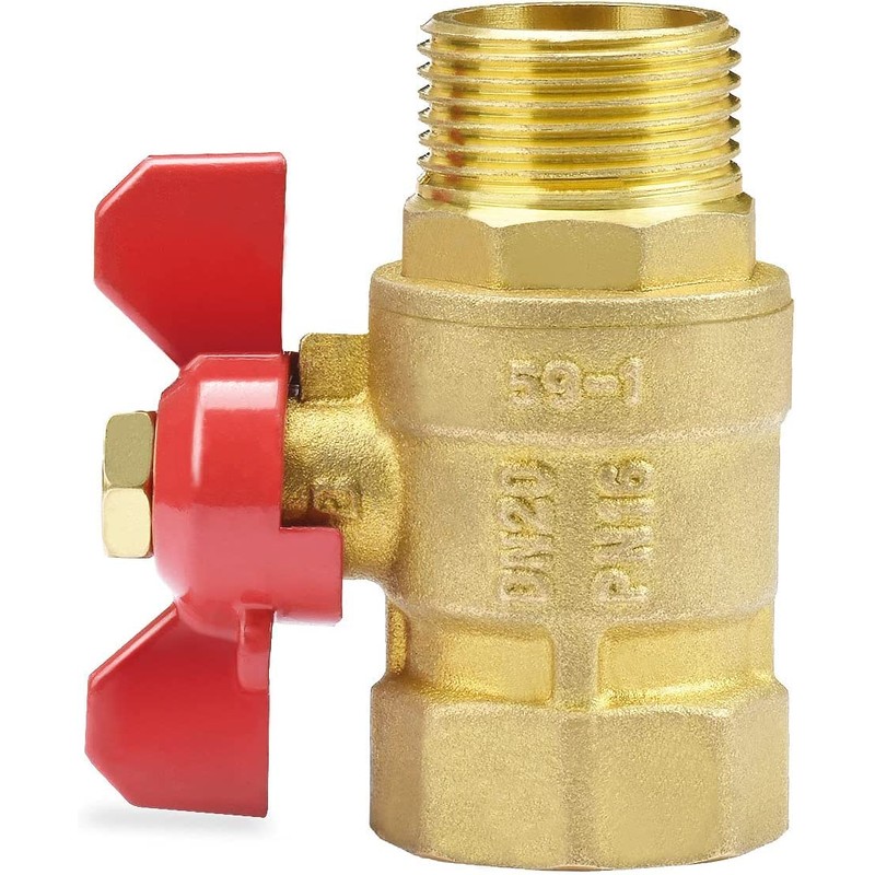 drado Ball Valve Brass 3/4 Inch with Wing Handle, Ball