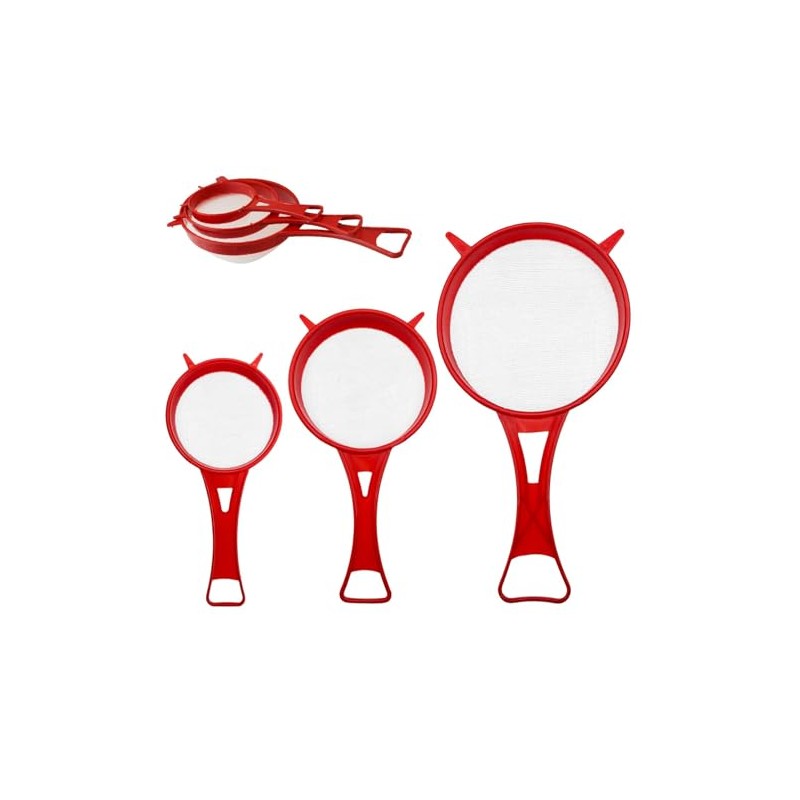 Zaphara Kitchen Strainer, Plastic Strainer Set, 3 Pieces, Fine Hair