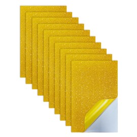 Jtnohx Glitter Foam Sheets with Adhesive Backing, Self Adhesive Eva Foam for Crafts, 7"×11.3" 10 Pcs Sticky Glitter Craft Eva Sheets for Arts Projects (Yellow)