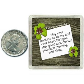 Lucky Sixpence Coin Good Luck Charm Gift, great present idea for Birthday, Xmas, Retirement , Exams, Wedding, Anniversaries, Suitable for Husband, Wife, Friends or Colleagues