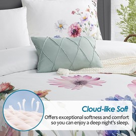 Style Quarters Queen Comforter Set - 3 Pieces Floral Boho Bedding Sets Queen Size Comforter Sets Soft Comfort Bed Sets for All Season 90x90 Flower Comforter, Shams, Decor Pillow Warm Your Dream