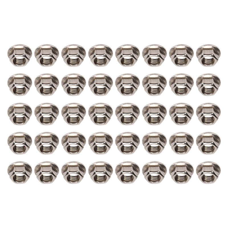 40pcs M10x1.25mm Hxagonal Flange Nuts Stainless Steel Rust Resistant Fine