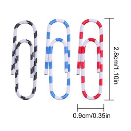 Paper Clips, Pack of 100 Colourful Paper Clips Set, Metal Paper Clips Holder, Zebra Colour Paper Clips Set, with Storage Box, for Office Files, School Papers, Multicoloured