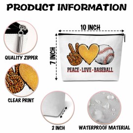 ONDTOM Peace Love Baseball Makeup Bag, Baseball Mom Gifts for Players Girls Friends, Baseball Purse Stuff for Her-B41