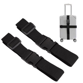 FuninCrea Pack of 2 Suitcase Strap, 2.5 x 180 cm Adjustable Suitcase Strap for Travel Luggage with Quick Release, Adjustable Luggage Strap, Non-Slip Travel Accessories, Suitcase Straps for Luggage,