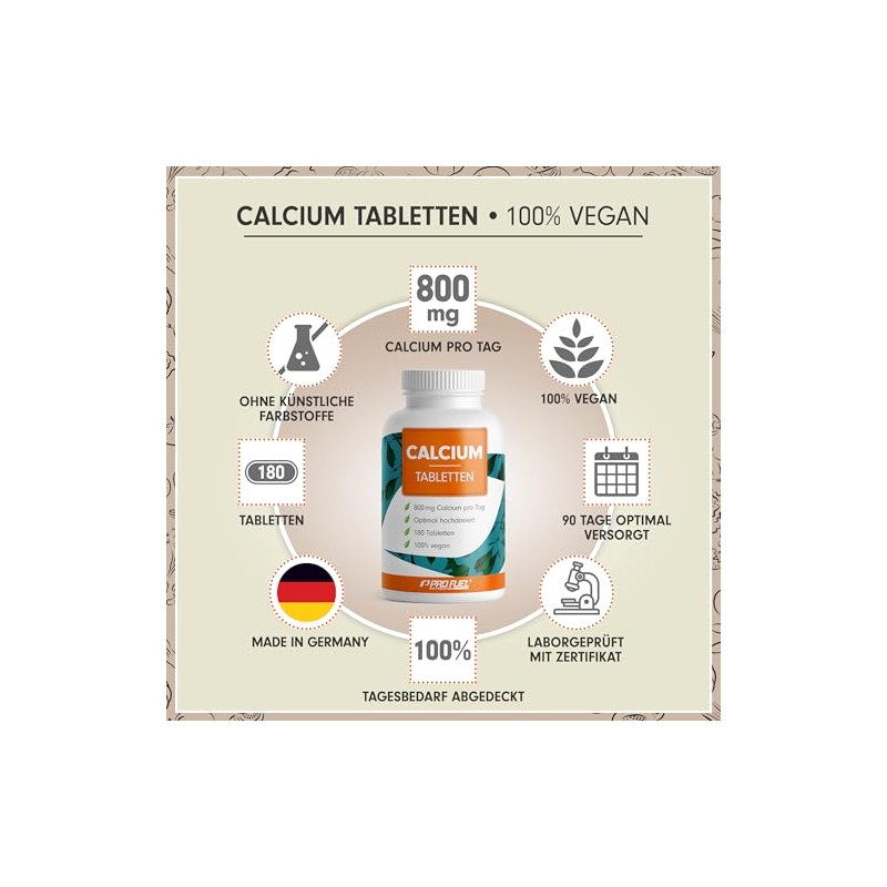 Calcium Tablets 180x – Optimal High Dose with 800 mg