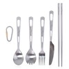 Boundless Voyage Ultra light Titanium Camping Cutlery Set 5 Pcs