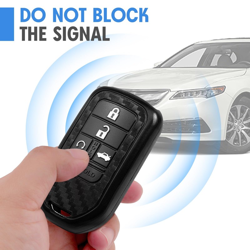 WORCAS Key Fob Case Carbon Fiber Pattern Silicone Cover Compatible