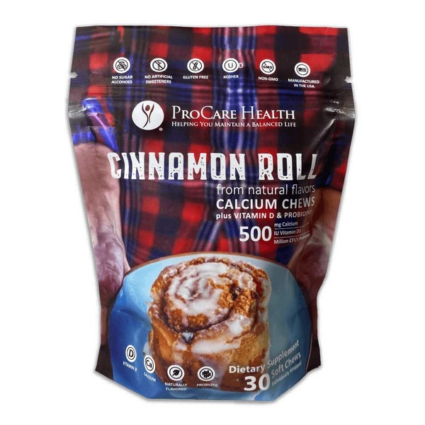 ProCare Health | Calcium Soft Chew | Cinnamon Roll l 30 Count