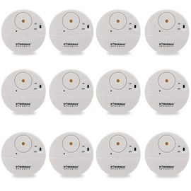 WOWSEA DOBERMAN SECURITY Ultra-Slim Window Alarm - Loud 100dB Alarm and Vibration Sensors - Modern & Ultra-Thin Design,12-Packs