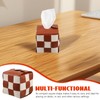 MAGICLULU Modern Plaid Tissue Holder Square Tissue Box for Bedroom
