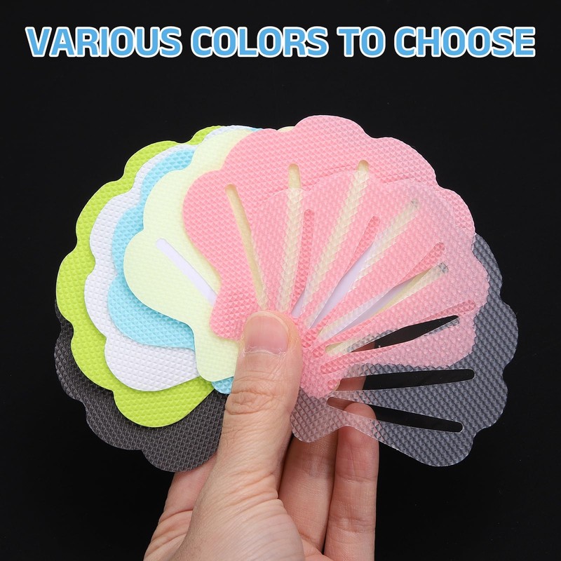 sourcing map 24Pcs Non-Slip Bathtub Stickers, 9x7 cm Shell Shape