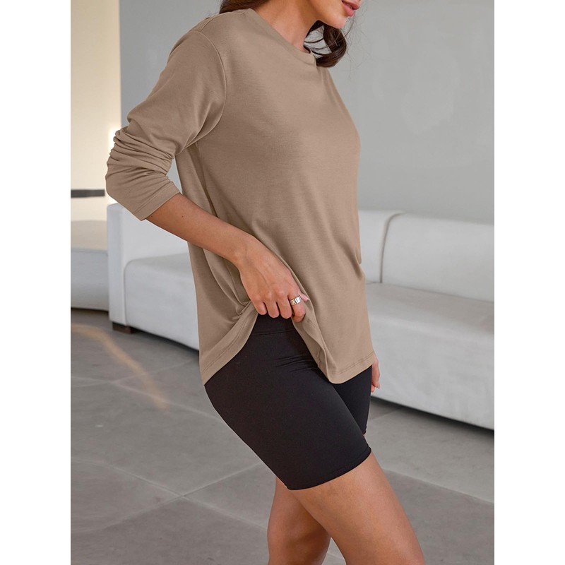 Trendy Queen Womens Oversized Long Sleeve T Shirts 2025 Basic