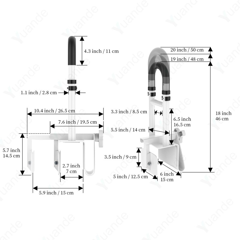 Bathtub Grab Bar, YuanDe 20 x 6 Inch Adjustable Bathtub