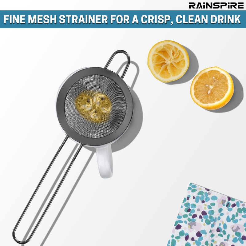 Rainspire Stainless Steel Small Strainer Fine Mesh Strainer, Mini Cocktail
