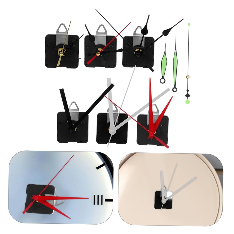 SEWACC 6sets Silent Quartz Clock Mechanism Replacement Kit with Long
