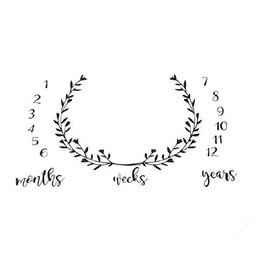 Baby Photography Prop Milestone Blanket Baby Boy Baby Girl Weekly Monthly Yearly Swaddling Blanket Photography Backdrop (Olive Branches, 40 X 40 Inches)