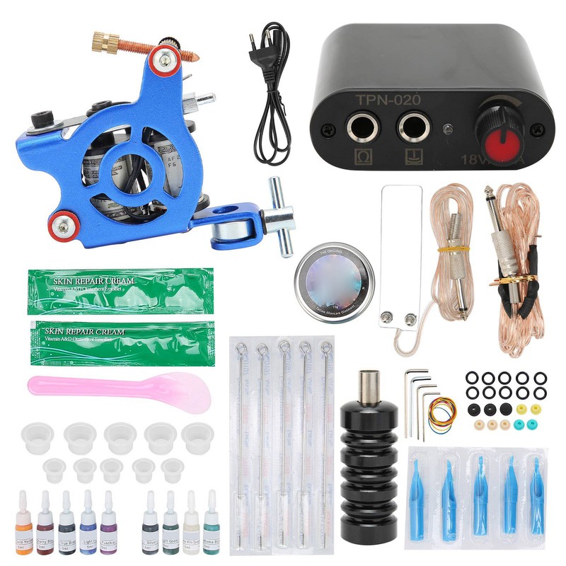 Complete Tattoo Kit Professional Tattoo Machine Kit Power Supply 9