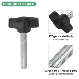 M METERXITY 20-Pack Thumb Screws, M6x40mm Tee Wing Knobs, Plastic T Handle Clamping Screw Knob for Woodworking/Machinery/Equipment, Metric Thread Thumbscrew [Black]