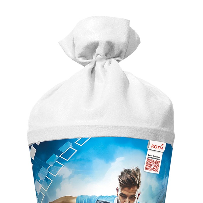 ROTH Motiv-Schultüte, Soccer, 70 cm, rund, Rot(h)-Spitze, Filzverschluss
