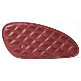Trip Machine Company Genuine Leather Motorcycle Tank Pad – Handcrafted Crunch Leather Tank Protector – Premium Aesthetic Upgrade for Motorcycles (Leather Diamond Cherry Red)
