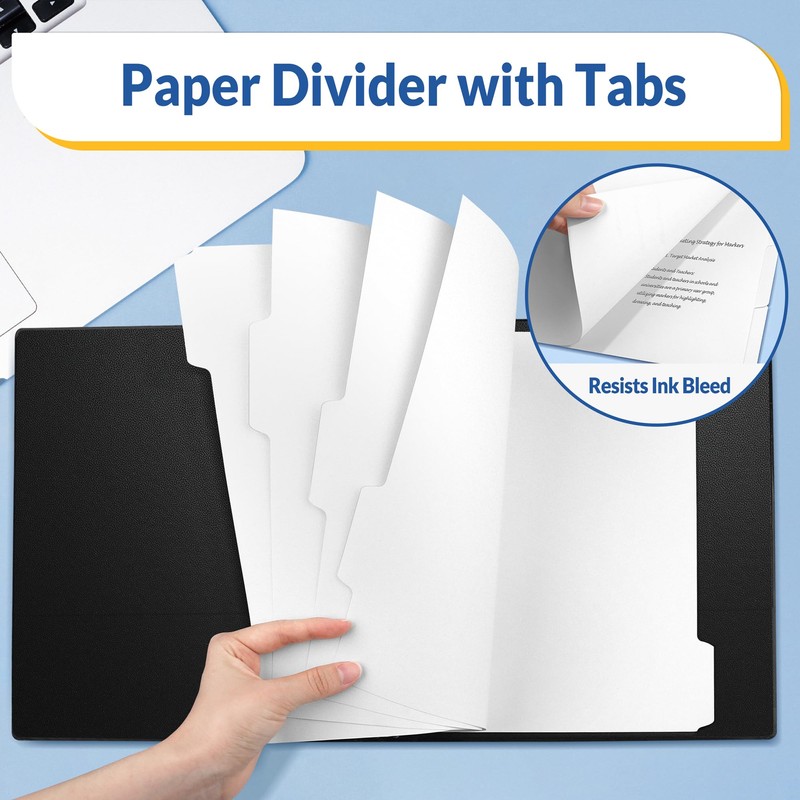 SUNEE Binder Dividers with Tabs for 3 Ring Binder, 8.5