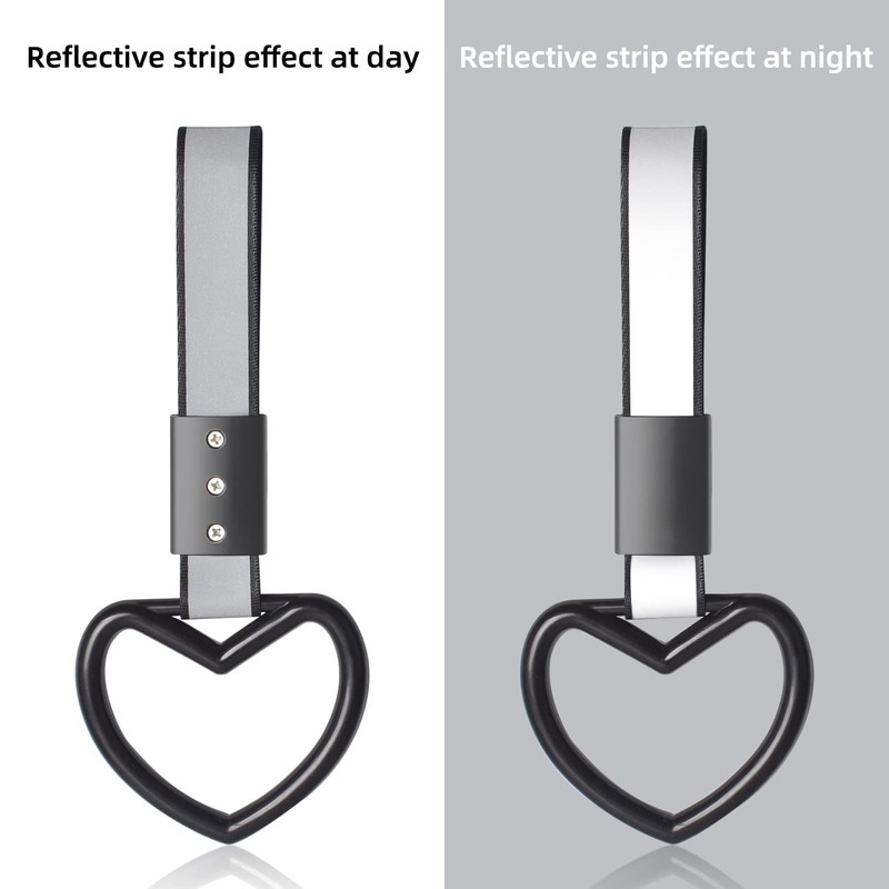 JDM Ring Heart Shaped Car Handle Straps,Rear Bumper Warning Rings