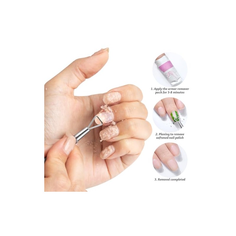 Uonlytech Juego de 4 Herramientas Triangulares para Limpiar Cutículas Y