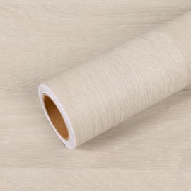 VEELIKE White Oak Wood Contact Paper Peel and Stick Thick Wood Wallpaper 15.7''x118'' Self Adhesive Wood Grain Contact Paper for Countertops Waterproof Removable Wood Vinyl Wrap for Cabinets Desk