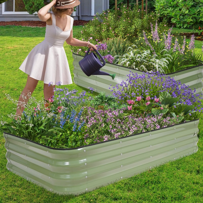 1MORE Raised Garden Bed,4 in 1 Modular Planter Raised Bed,5x3x1ft,Green-1Pk