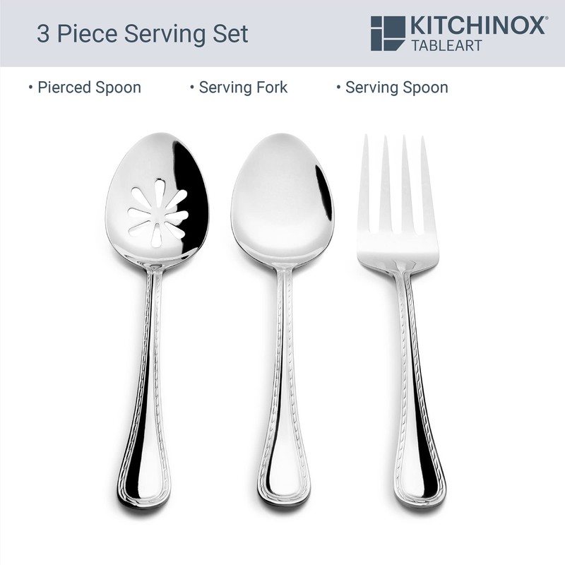 Kitchinox Seaport 43-piece Stainless Steel Silverware Set, Flatware Service for