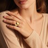 ALEXCRAFT Gold Rings For Men Women, 14K Goldplated Chunky Thick