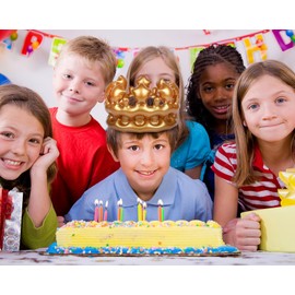 DS. DISTINCTIVE STYLE Inflatable Crown Adult Golden Birthday Hat King Crown for Men Pool Party Prop