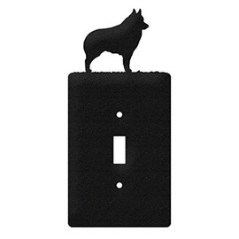 SWEN Products Schipperke Metal Wall Plate Cover (Single Switch, Black)