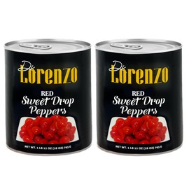 Di Lorenzo Sweet Drop Peppers – 28 oz Can – Gourmet Peruvian Peppers, Sweet & Tangy Flavor, Perfect for Salads, Tapas & Charcuterie Boards – Product of Peru (Pack of 2, Red)