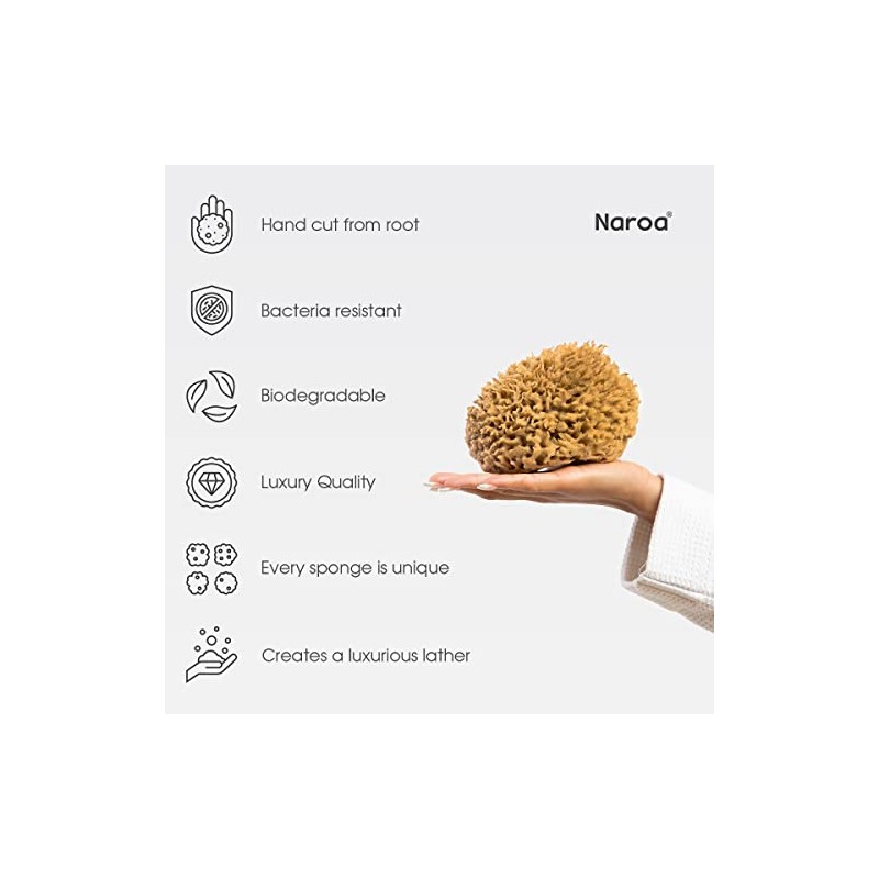 Naroa Piel Sana Feliz Joven Mejore Salud Exfoliando Suavemente Esponja