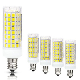 Treie 10W E12 LED Corn Light Bulb(4 Pack)E12 Dimmable 100 Watt Equivalent Bulb 1000LM 6000K Chandelier Bulbs Decorative Candle E12 Base for Home Lighting, AC110-120V (6000K)
