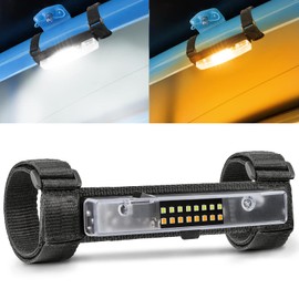 ROADOR UTV Dome Light Battery Powered Universal Roll Bar Mount LED Interior Light Map Light for UTV SXS Polaris RZR Can Am Honda Kawasaki Yamaha Golf Cart Truck Car- White & Amber