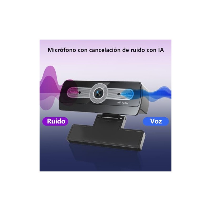 Full HD 1080P cámara web para computadora portátil con micrófono,
