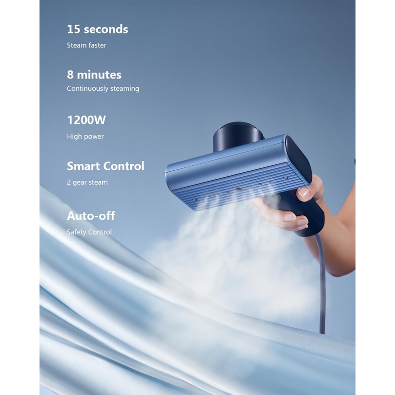 Smart Handheld Steamer for Clothes, Palm-Sized & Lightweight (1lb), Dual
