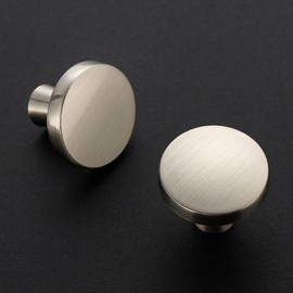 Ravinte 20 Pack Solid Single Hole Kitchen Round Cabinet Knobs Brushed Nickel Pulls Drawer Knobs Kitchen Cabinet Hardware Handles