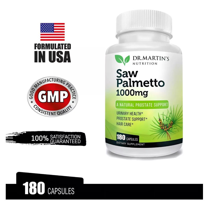Dr. Martins Saw Palmetto 1000mg (180 Cápsulas) Salud De Próstata